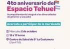 #JesusMaria : Muraleada por el cuarto aniversario del Espacio Tehuel