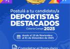 #ColoniaCaroya: Empieza la postulación para los Deportistas Destacados 2025