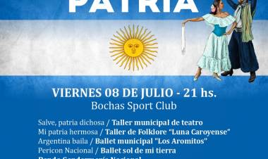 COLONIA CAROYA: NOCHE PATRIA PARA ESPERAR EL DÍA DE LA INDEPENDENCIA