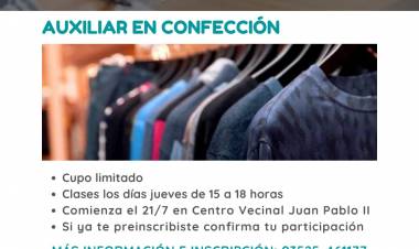 COLONIA CAROYA: INSCRIPCIONES ABIERTAS PARA CURSOS PRESENCIALES DE OFICIO