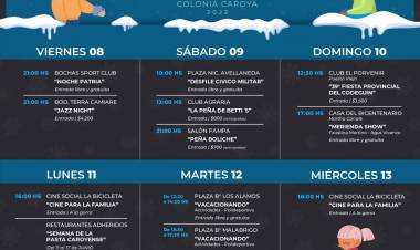 COLONIA CAROYA: GRAN AGENDA DE ACTIVIDADES DE INVIERNO