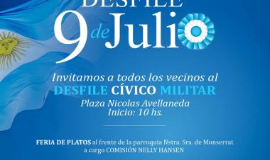 COLONIA CAROYA: ESTE SÁBADO 9 DE JULIO CELEBRA LA INDEPENDENCIA