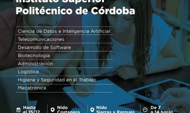 #JesusMaria : Están abiertas las preinscripciones para el Instituto Superior Politécnico de Córdoba