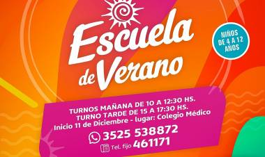#ColoniaCaroya : Abrieron las inscripciones para la Escuela de Verano