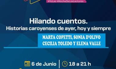 #ColoniaCaroya : Se suma a La Noche de las Lecturas