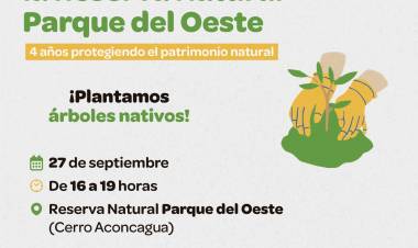 #JesusMaria : Aniversario de la Reserva Natural Parque del Oeste invitación a plantar nativas