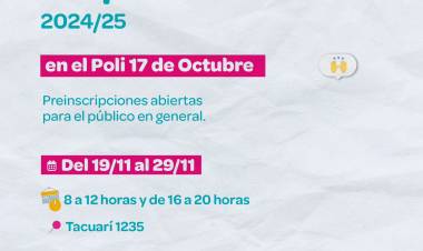 #JesusMaria : Inscripciones abiertas en los Polideportivos para la temporada de verano.