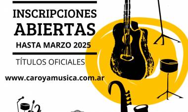 #ColoniaCaroya : Inscripciones abiertas para la Escuela de Música