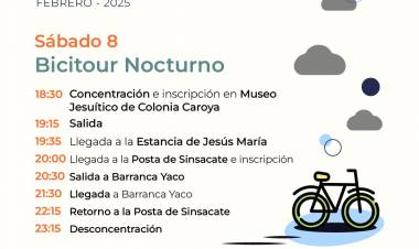 #ColoniaCaroya : Bicitour Nocturno  en el Mes Facundiano