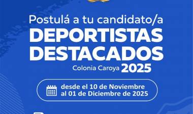 #ColoniaCaroya: Empieza la postulación para los Deportistas Destacados 2025