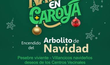 #ColoniaCaroya: Encendido del Arbolito y Pesebre en la plaza