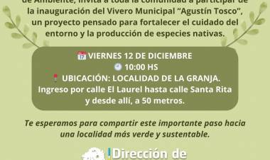 #LaGranja: Inauguramos nuestro Vivero Municipal “Agustín Tosco”