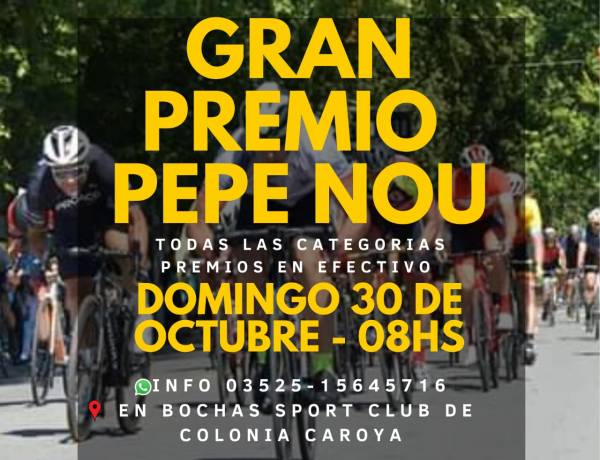 COLONIA CAROYA: Este domingo 30 de octubre campeonato provincial de ciclismo en ruta