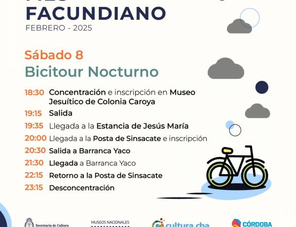 #ColoniaCaroya : Bicitour Nocturno  en el Mes Facundiano