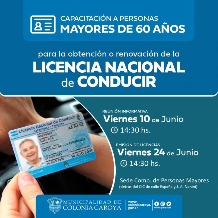 COLONIA CAROYA: PERSONAS MAYORES RECIBIRÁN CAPACITACIÓN PARA OBTENER LA LICENCIA DE CONDUCIR