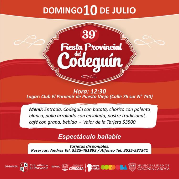 COLONIA CAROYA: FIESTA DEL CODEGUÍN EN PUESTO VIEJO