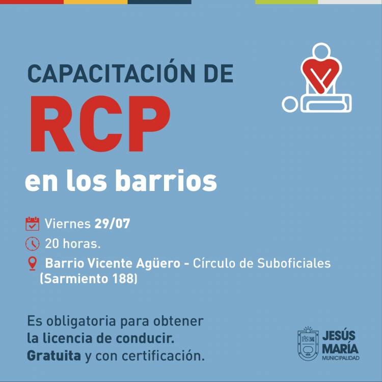 JESUS MARIA: CURSO DE RCP EN BARRIO VICENTE AGUERO