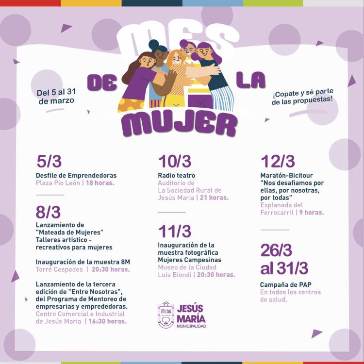 #JesusMaria : conmemora el Mes de la Mujer con un abanico de propuestas