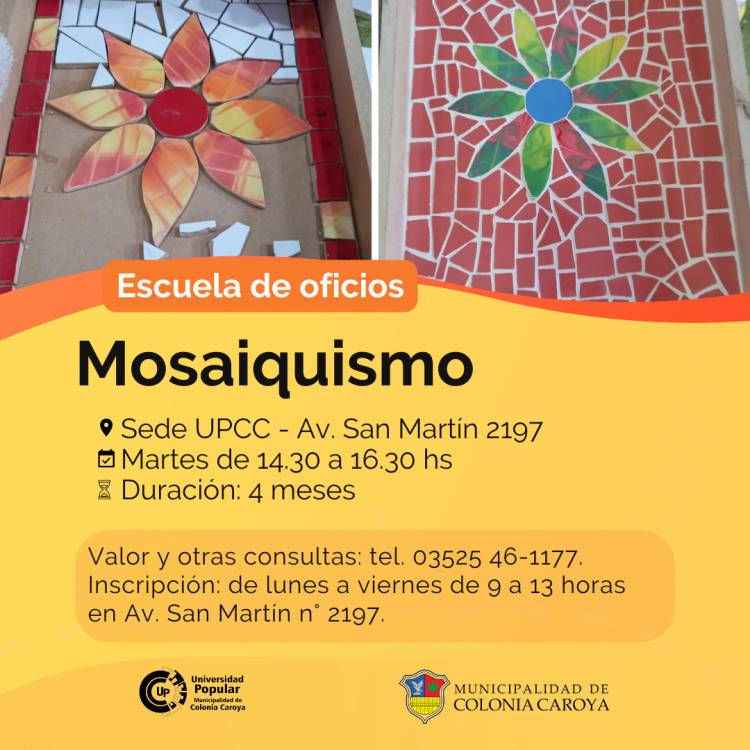 #ColoniaCaroya : La Universidad Popular abre las inscripciones para talleres de oficios
