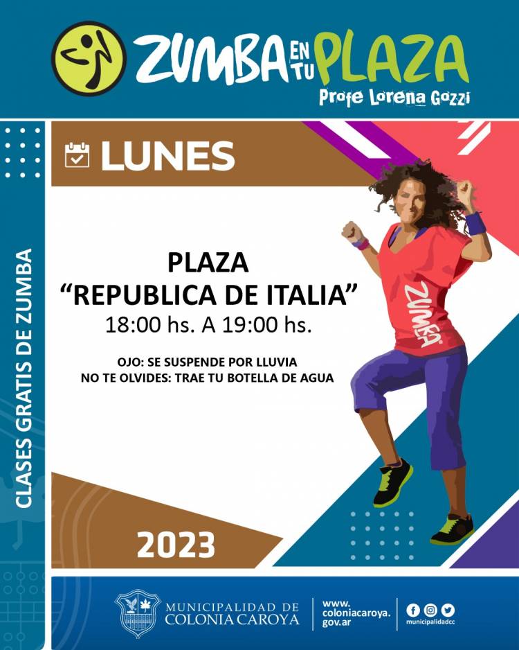 #ColoniaCaroya : COMIENZAN LAS CLASES GRATUITAS DE ZUMBA