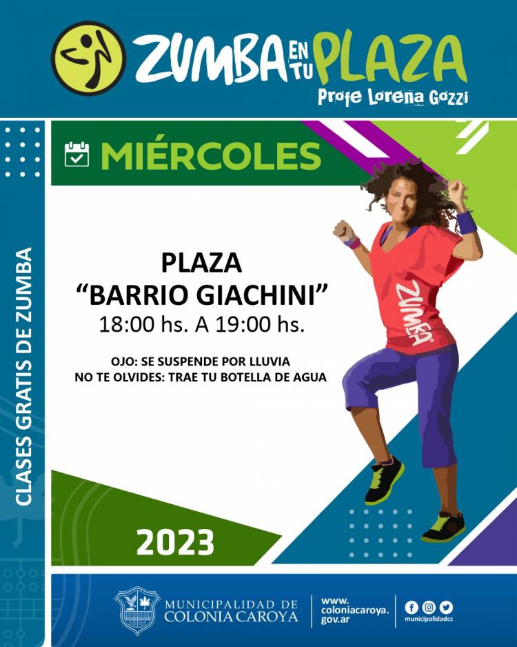 #ColoniaCaroya : COMIENZAN LAS CLASES GRATUITAS DE ZUMBA