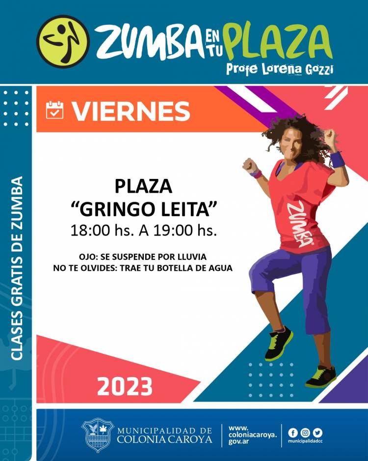 #ColoniaCaroya : COMIENZAN LAS CLASES GRATUITAS DE ZUMBA