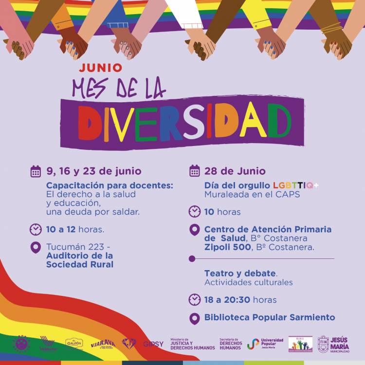 #JesusMaria : Mes de la Diversidad con capacitaciones y una agenda de actividades