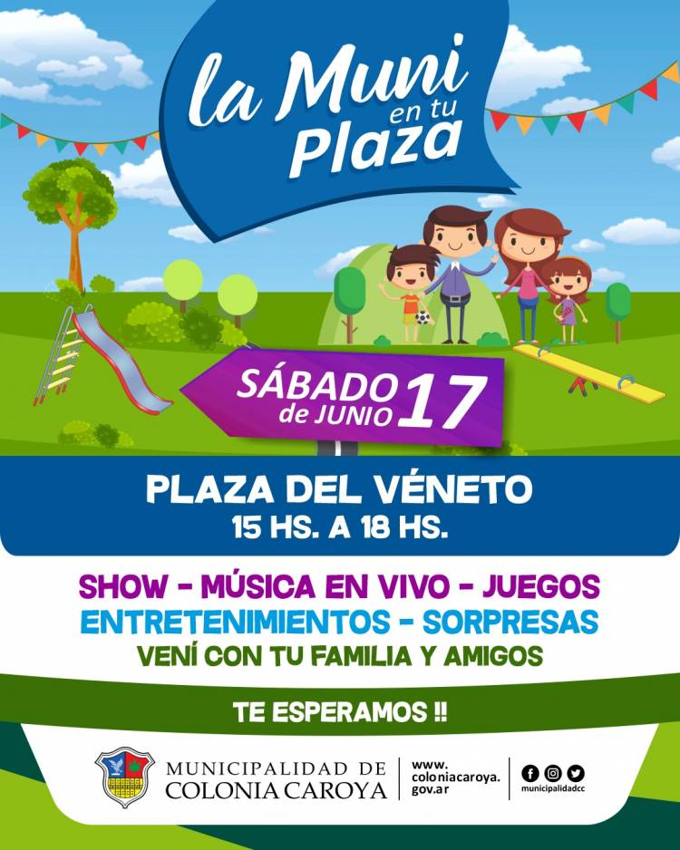 #ColoniaCaroya : La Muni en tu plaza llega con feria de emprendedores.