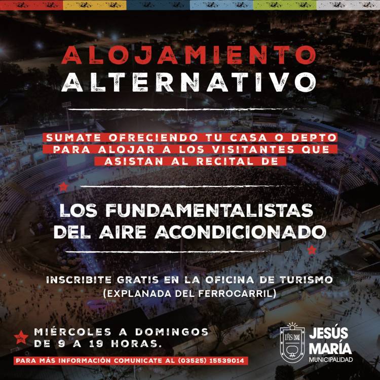 #JesúsMaria : Registro de alojamientos alternativos para el show de "Fundamentalistas del Aire Acondicionado"