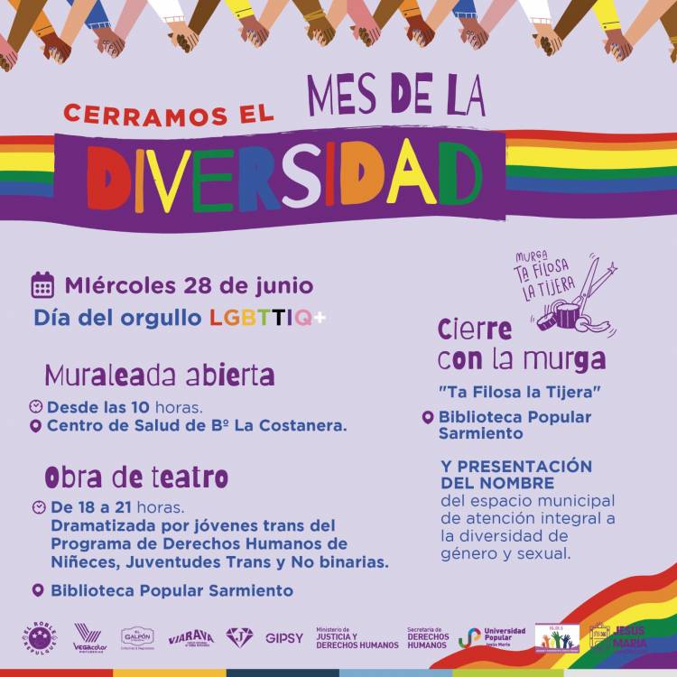 #JesusMaria : Cierra el Mes de la Diversidad con muraleada, teatro, debate y murga 