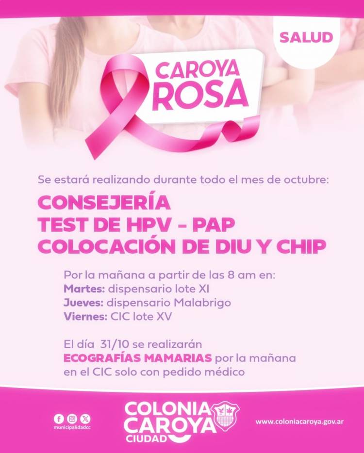 #ColoniaCaroya : OCTUBRE ES “CAROYA ROSA” 