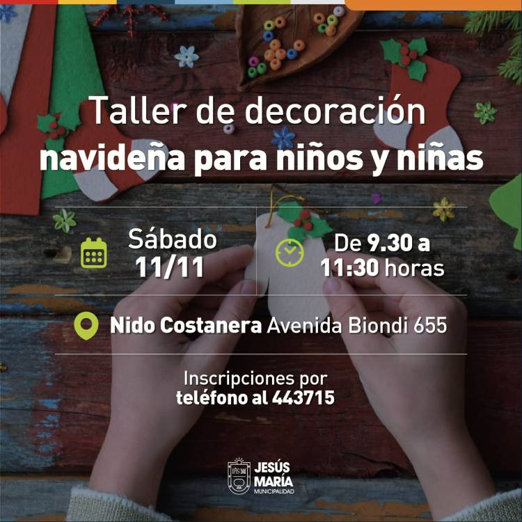 #JesusMaria : Se brindará un taller gratuito sobre decoración navideña para niños 