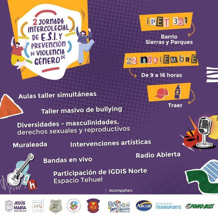 #JesusMaria : Segunda Jornada Intercolegial de E.S.I. y Prevención de Violencia de Género