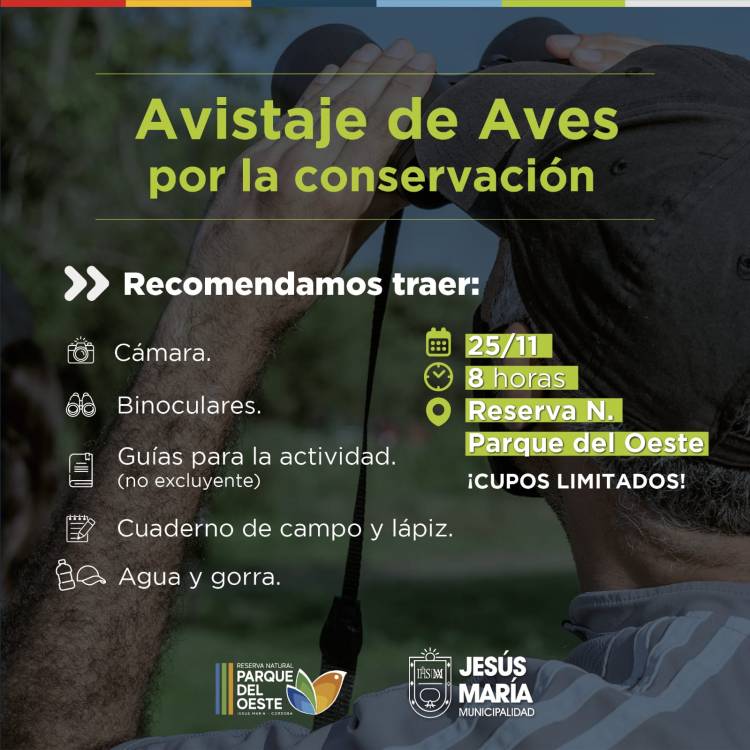 #JesusMaria : Nueva jornada de avistaje de aves en el Parque del Oeste