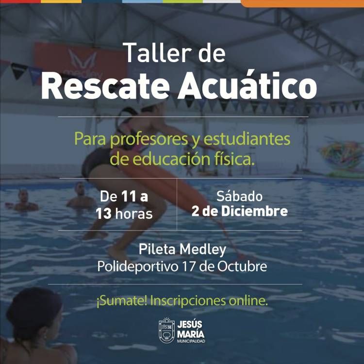 #JesusMaria : Junto a Bomberos Voluntarios, dictarán un nuevo taller de rescate acuático
