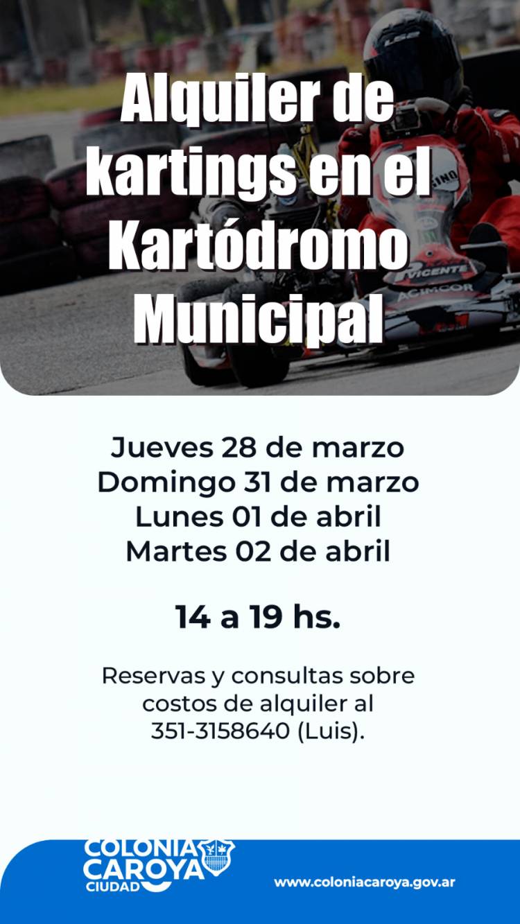 #ColoniaCaroya : Alquiler de kartings en el Kartódromo