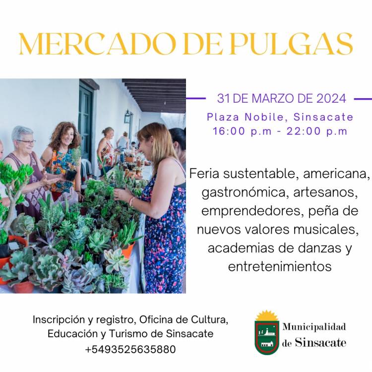 #Sinsacate : Se viene la primera edición del "Mercado de Pulgas"