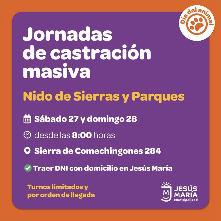 #JesusMaria : Agenda de actividades por el Día del Animal