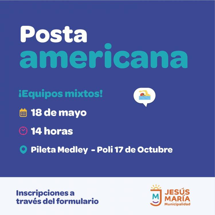 #JesusMaria : Inscripciones abiertas para Posta Americana en la pileta Medley