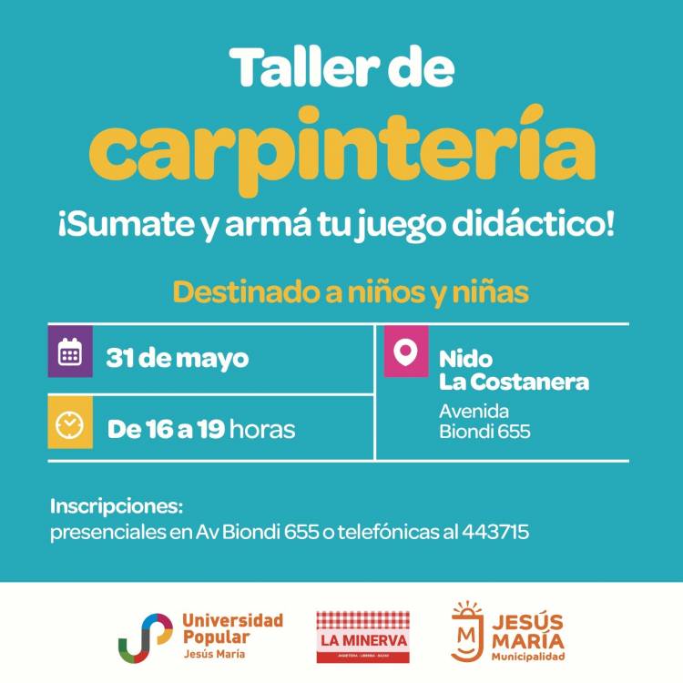 #JesusMaria : Taller de carpintería infantil