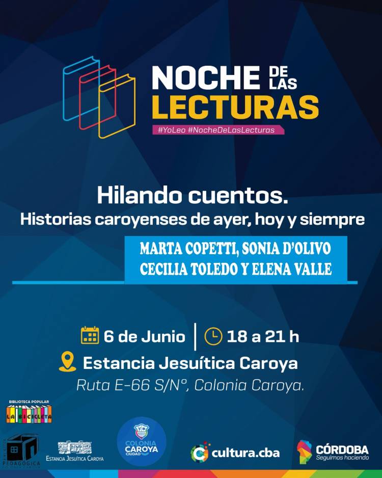 #ColoniaCaroya : Se suma a La Noche de las Lecturas