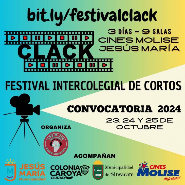 #JesusMaria : Sigue abierta la convocatoria para el 2º Festival Intercolegial de Cortos Clack!