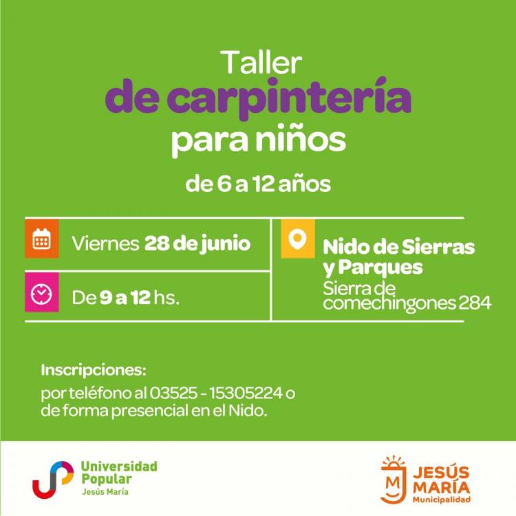 #JesusMaria : Talleres para niños de costura y carpintería