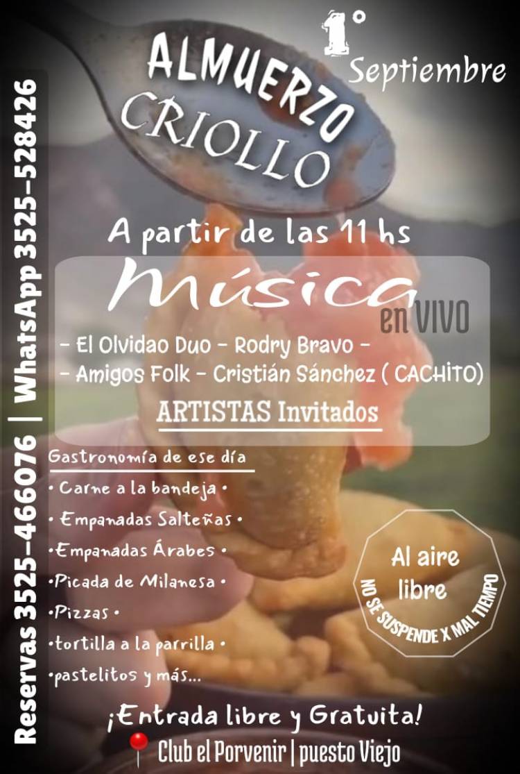 #ColoniaCaroya : Se viste de fiesta con el "Almuerzo Criollo"