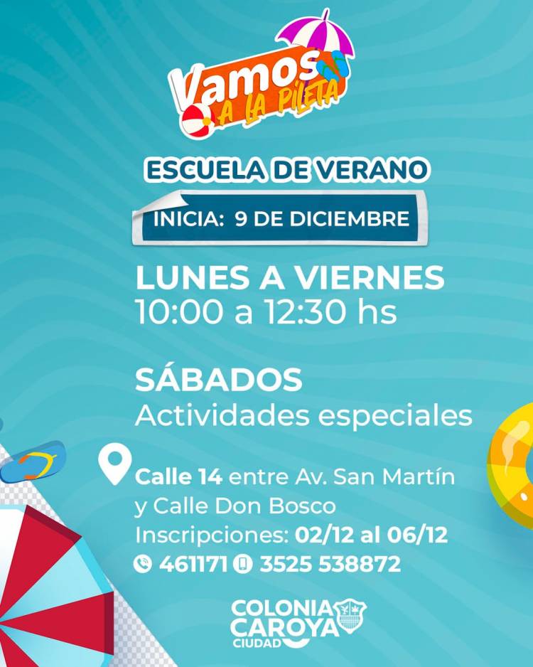 #ColoniaCaroya : Inscripciones para la Escuela de Verano