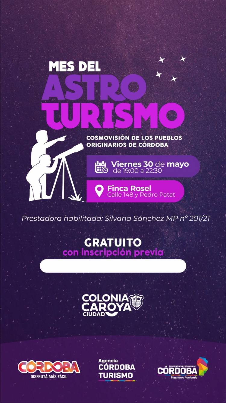 #ColoniaCaroya: llega este viernes la magia del Astroturismo