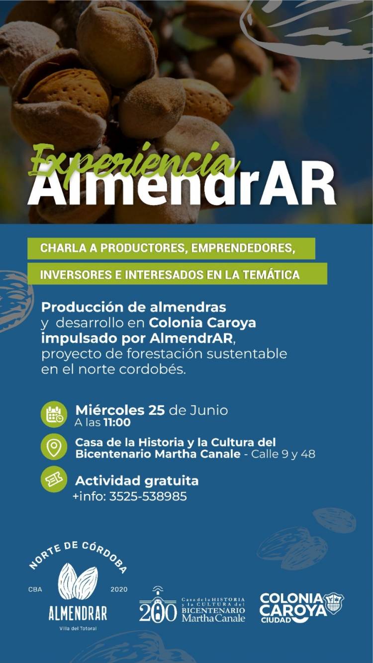 #ColoniaCaroya : Charla sobre producción de almendras en Colonia Caroya