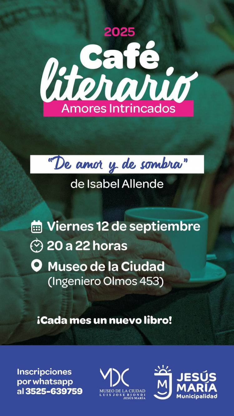#JESUSMARIA: Llega otra noche de café y libros en el Museo de la Ciudad Luis Biondi