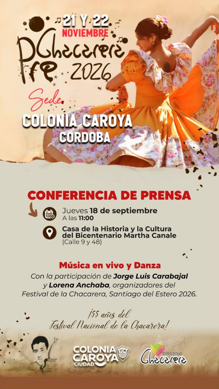 #COLONIA CAROYA - Colonia Caroya es sede de la Pre Chacarera 2026