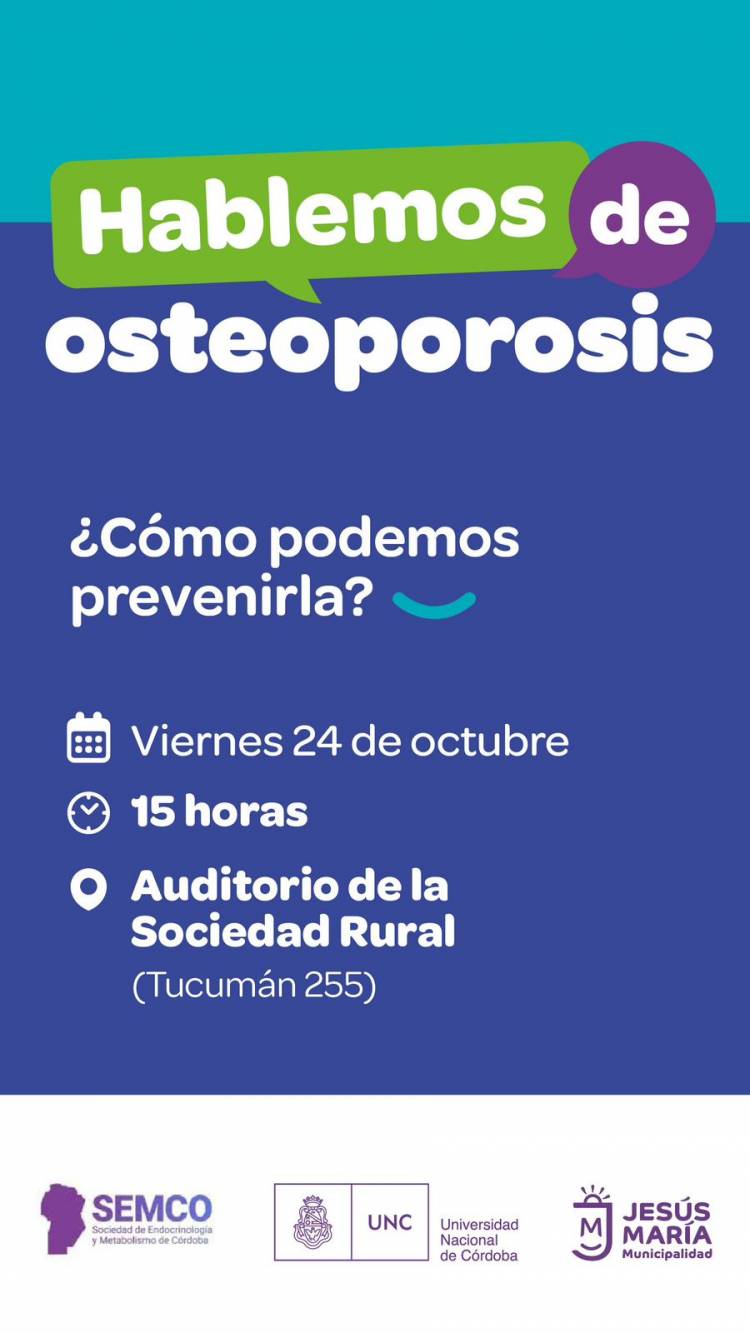 #JESUSMARIA - Especialistas brindarán una charla sobre prevención de la osteoporosis en Jesús María